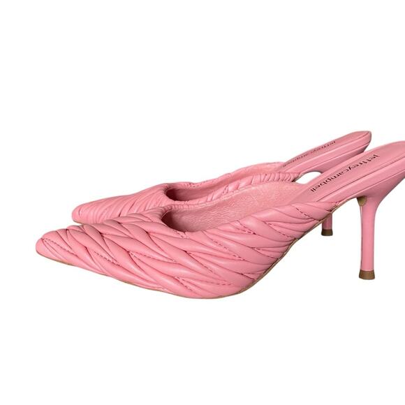 Jeffrey Campbell Copin Pleated Padded Mid Heel Pink Leather Mule size 9 NWOB - Picture 6 of 12
